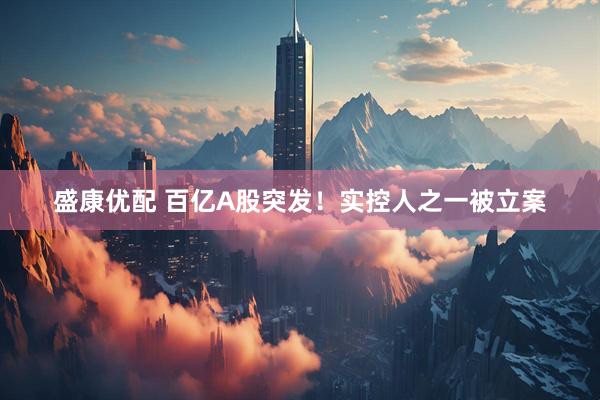 盛康优配 百亿A股突发！实控人之一被立案