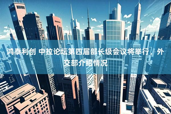 鸿泰利创 中拉论坛第四届部长级会议将举行，外交部介绍情况