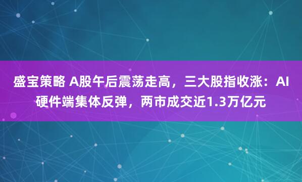 盛宝策略 A股午后震荡走高，三大股指收涨：AI硬件端集体反弹，两市成交近1.3万亿元