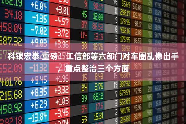 科银宏泰 重磅！工信部等六部门对车圈乱像出手，重点整治三个方面